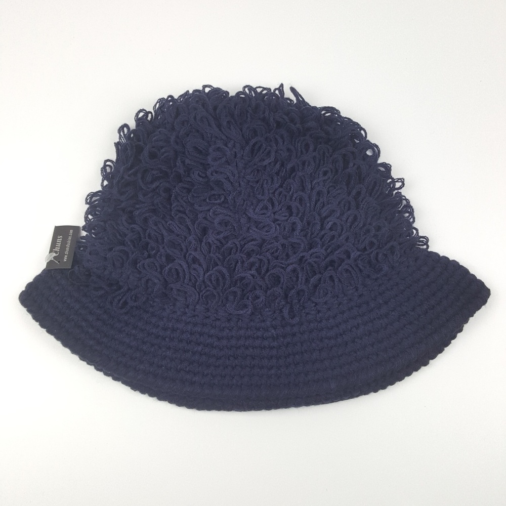 Navy Loop Knit Brim Beanie {Chuns}
